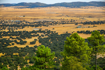 Beautiful view of Valley of Alcudia in the Province of Ciudad Real, Spain