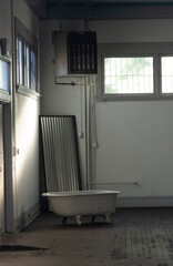 Clawfoot bathtub in warehouse