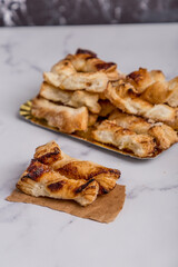 vanilla cookies with sugar on marble