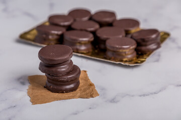 Dulce de Leche alfajor with chocolate sweets