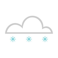 Nube y nieve. Día nevado. Nevando. Ilustración vectorial aislada en fondo blanco