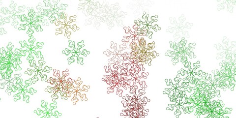 Light green, red vector natural layout with flowers.