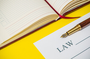 Writing the law on letterhead working environment of a lawyer