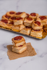 quince cookies on marble board 