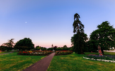 Public park at night – Government Gardens in Rotorua, Bay of Plenty, North Island, New Zealand