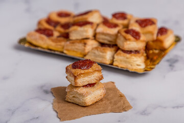 quince cookies on marble board 