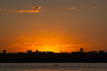 Fototapeta na wymiar Cityscape of Brasilia around sunset.
