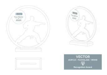 Martial arts Trophy Vector Template, Karate Trophy award, Recognition Trophy Award