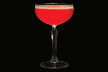 Red Cosmopolitan  cocktail in a glass,