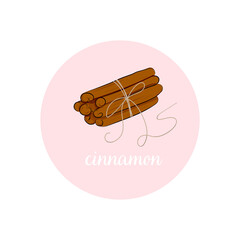 logo with cinnamon. mulled wine seasoning design. food for the kitchen.