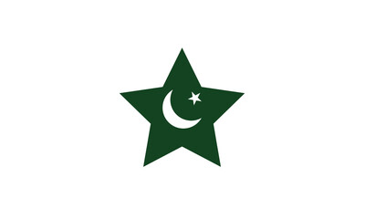 Fototapeta premium Pakistan star flag vector illustration