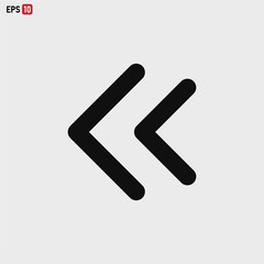 Left Arrow icon vector . Left sign