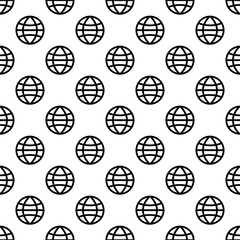 Seamless vector pattern of globe sign with parallel and meridians