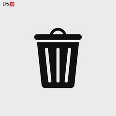 Trash can icon vector . Garbage sign
