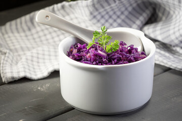 Purple cabbage salad.