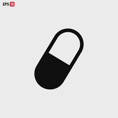 Capsule icon vector . Pill sign