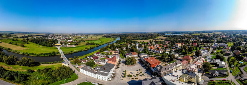 rynek, Stary Bohumin i rzeka Odra z lotu ptaka