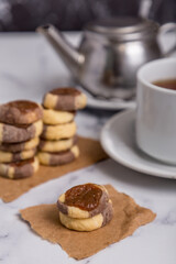 tea break cookies on marble