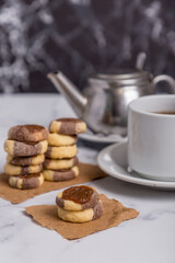 tea break cookies on marble