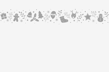 Design of Christmas background with copyspace and decorations. Xmas card. Vector