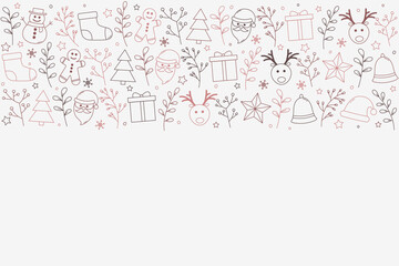 Empty Christmas card. Concept of background with Xmas ornaments. Vector