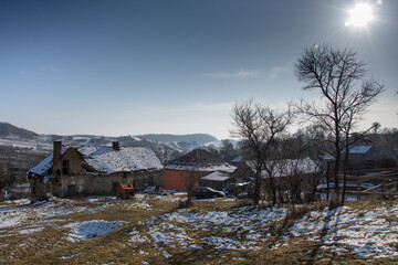 Romania, Slatinta neighborhood, winter landscape, 2020