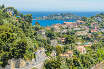Fototapeta premium Scenic Coastline View in Villefranche, Nice, France.
