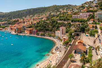 Obraz premium Scenic Coastline View in Villefranche, Nice, France.