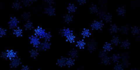 Obraz premium Dark blue vector pattern with coronavirus elements.