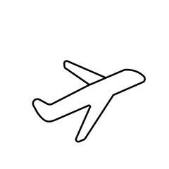 line airplane Icon outline style vector