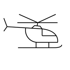 Helicopter Icon on Square Black Internet Button Original Illustration