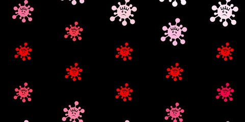 Obraz na płótnie Canvas Dark red vector background with covid-19 symbols.