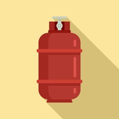 Gas cylinder container icon. Flat illustration of gas cylinder container vector icon for web design