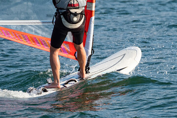 Windsurfing scene detail of surf table