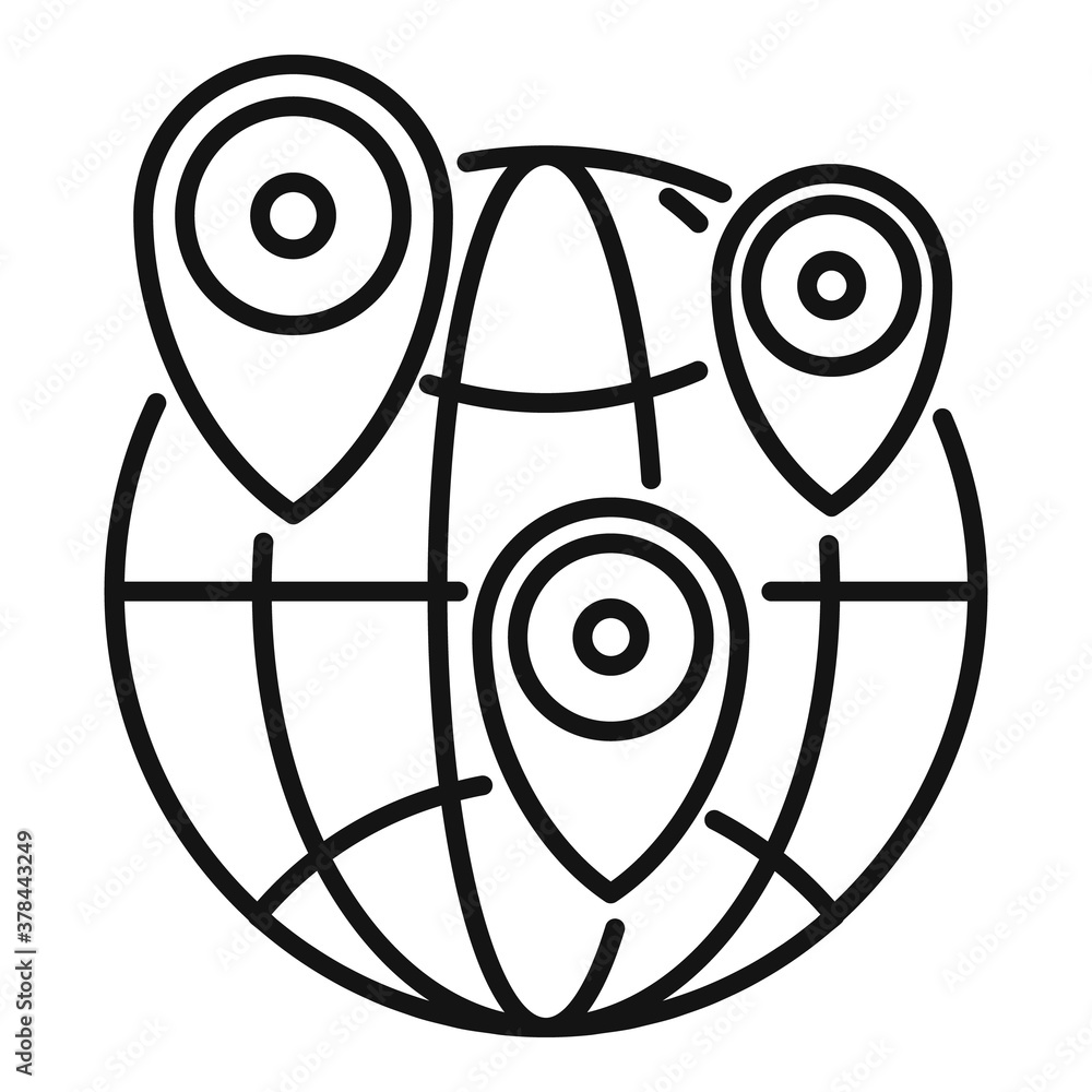 Poster global exploration icon. outline global exploration vector icon for web design isolated on white bac