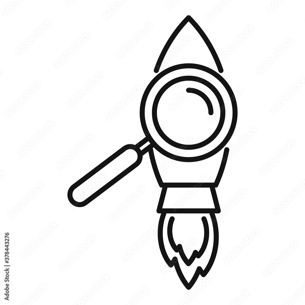 Poster rocket exploration icon. outline rocket exploration vector icon for web design isolated on white bac