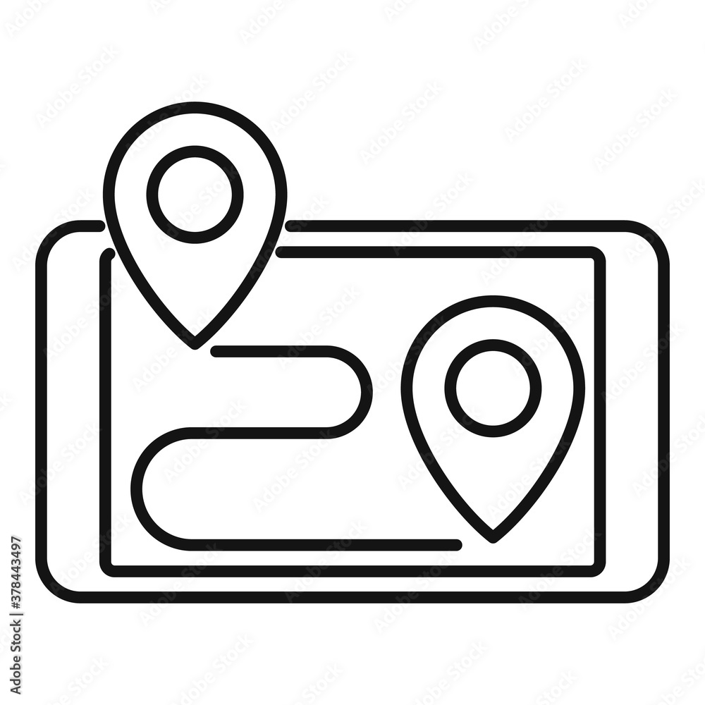 Poster smartphone gps exploration icon. outline smartphone gps exploration vector icon for web design isola