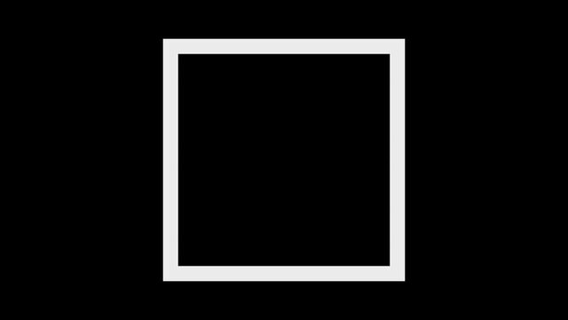 black frame on white photograph isolated.