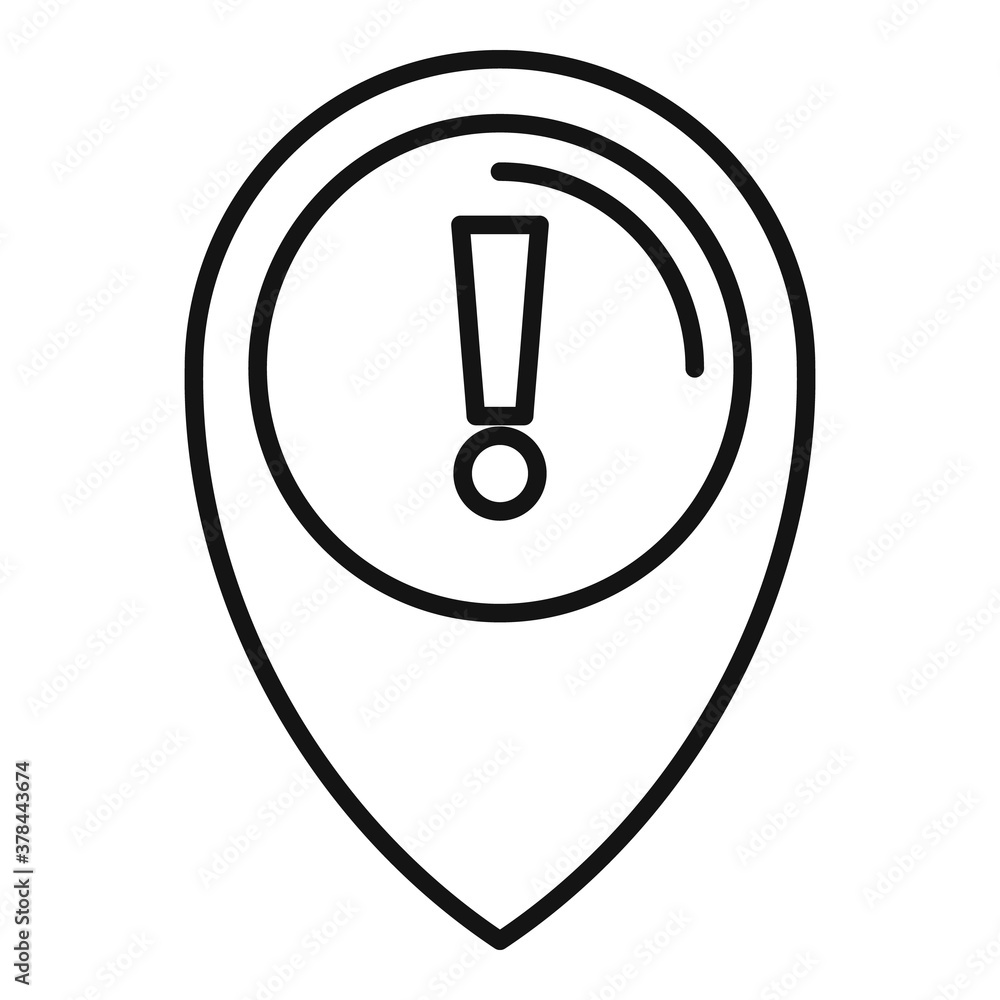 Poster attention pin exploration icon. outline attention pin exploration vector icon for web design isolate