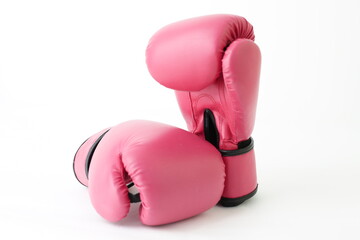 Red boxing glove depicted on a white background