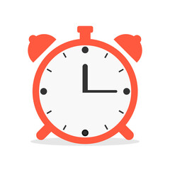 Icono de reloj con alarma. Ilustración vectorial estilo plano