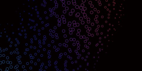 Dark Blue, Red vector background with bubbles. Illustration with set of shining colorful abstract spheres. Design for your commercials.