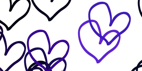 Light Purple, Pink vector texture with lovely hearts.