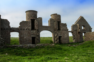 Fototapeta na wymiar Detail of Slains Castle in Cruden Bay, Aberdeenshire, Scotland, UK