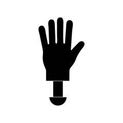 hand prosthesis silhouette style icon vector design