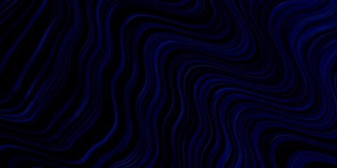 Dark BLUE vector background with curved lines. Colorful illustration in abstract style with bent lines. Best design for your ad, poster, banner.