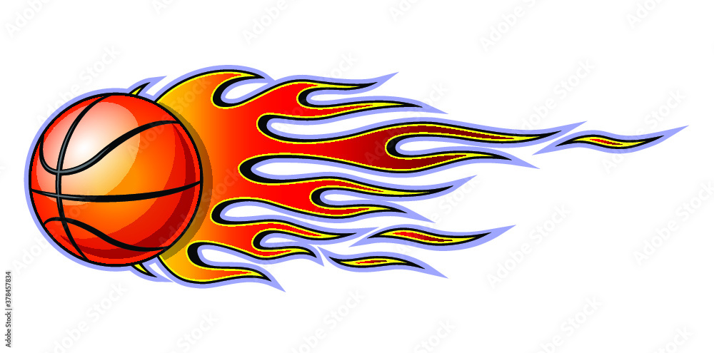 Canvas Prints vector classic tribal flame with basketball isolated on white background