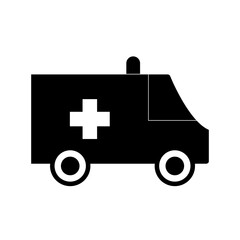 Medical ambulance silhouette style icon vector design