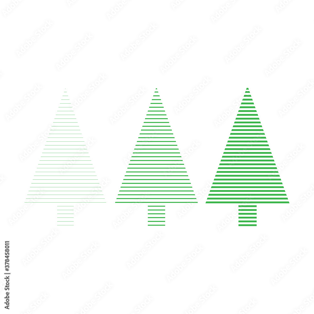 Poster line art christmas tree icon using for your presentation, website and application