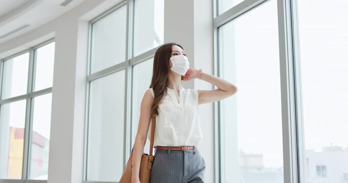 Asian woman with facial mask